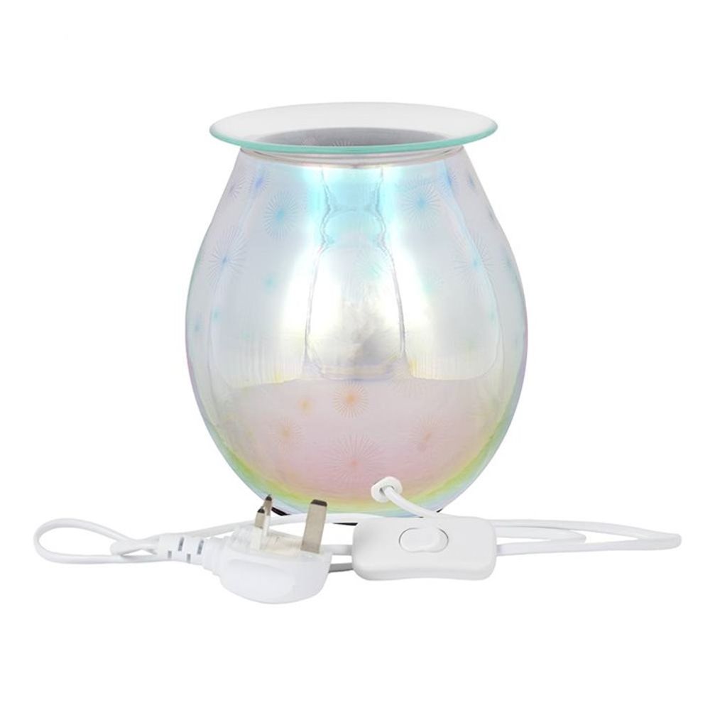 3D Rainbow Starburst Light-Up Electric Oil Burner - a stylish and functional aromatherapy lamp with vibrant floral designs, perfect for enhancing ambiance and diffusing essential oils, available at Empathic Embrace.