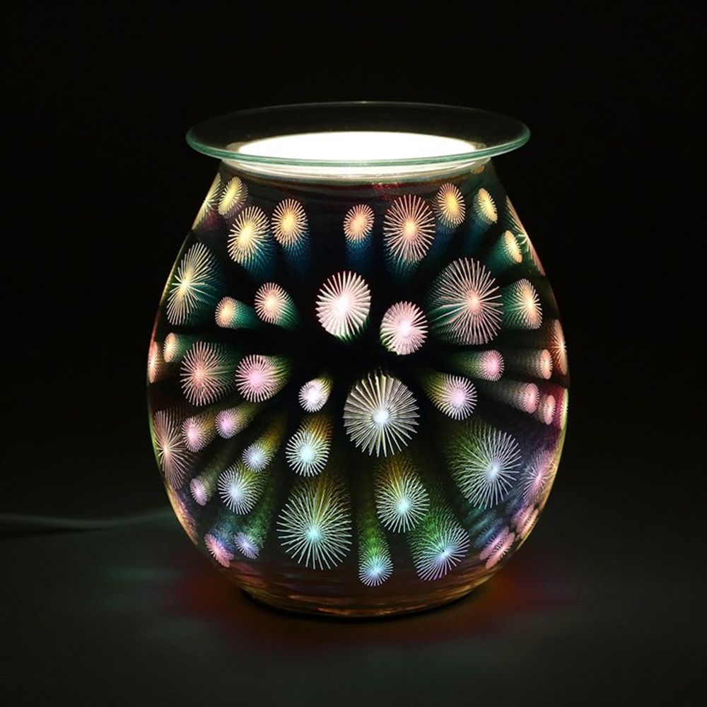 3D Rainbow Starburst Light-Up Electric Oil Burner - a stylish and functional aromatherapy lamp with vibrant floral designs, perfect for enhancing ambiance and diffusing essential oils, available at Empathic Embrace.