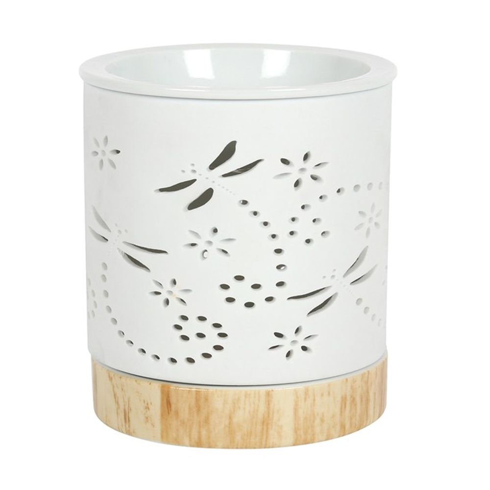 Dragonfly Matte Ceramic Oil Burner, a stylish and functional aromatherapy accessory designed for burning essential oils and wax melts. Featuring an elegant dragonfly design, this eco-friendly burner enhances relaxation, meditation, and home ambiance. Perfect for holistic healing, stress relief, and creating a calming atmosphere.