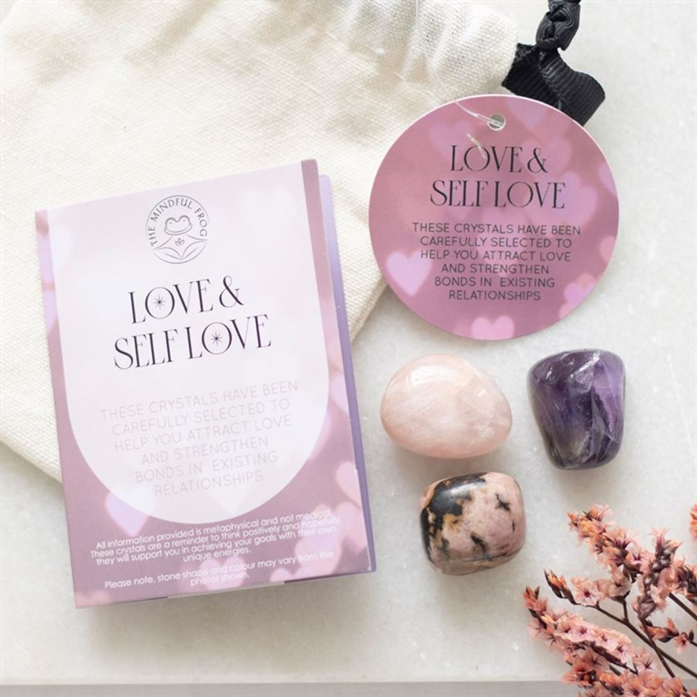 Love &amp; Self-Love Healing Crystal Set - a curated collection of crystals, including rose quartz, designed to promote self-love, emotional healing, and positive energy, available at Empathic Embrace.