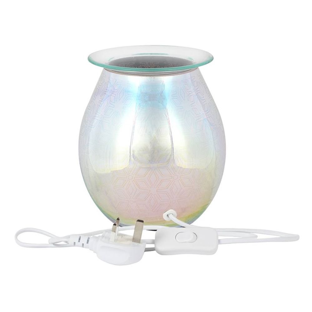 3D Geometric Flower Light-Up Electric Oil Burner - a stylish and functional aromatherapy lamp with vibrant floral designs, perfect for enhancing ambiance and diffusing essential oils, available at Empathic Embrace.