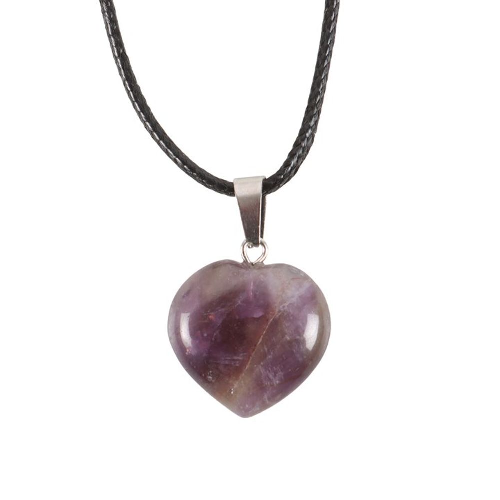 Amethyst Healing Crystal Heart Necklace - a stunning heart-shaped amethyst pendant on a delicate chain, offering calming energy and spiritual protection, available at Empathic Embrace.