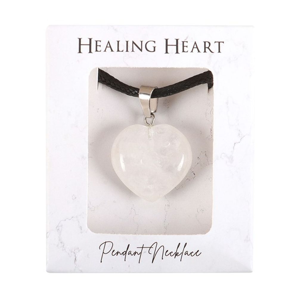 Clear quartz healing crystal heart necklace, featuring a natural clear quartz stone known for its powerful healing and energy-clearing properties. This elegant heart-shaped pendant is designed to promote clarity, amplify positive energy, and support emotional healing. Ideal for those seeking balance and spiritual growth, this necklace makes a meaningful gift for anyone interested in crystal healing and holistic well-being.