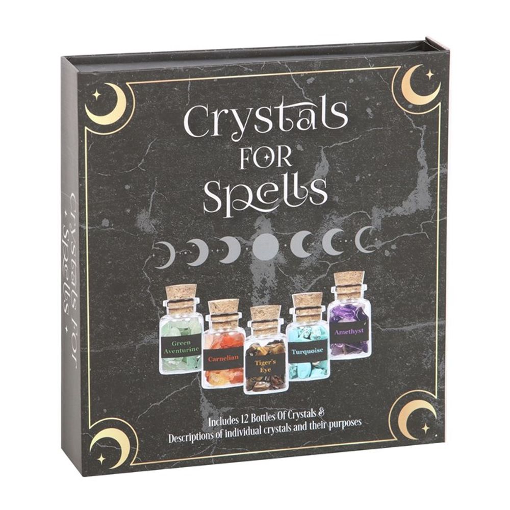 Crystal chip bottle gift set for spells and holistic healing, featuring a selection of ethically sourced crystals ideal for manifestation, energy work, and spiritual rituals. Perfect for beginners and experienced practitioners of crystal healing and spellcasting. Enhance your meditation, chakra balancing, and positive energy practices with this beautifully curated set.