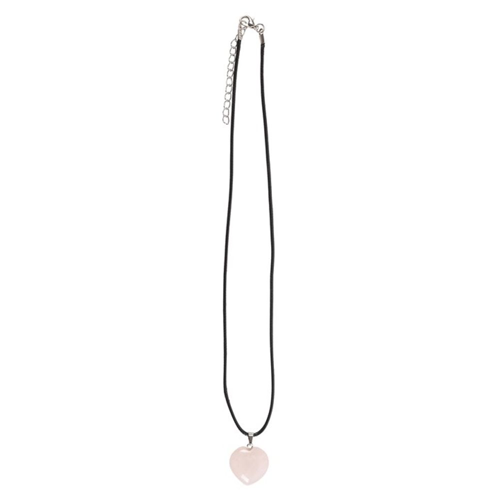 Rose Quartz Healing Crystal Heart Necklace