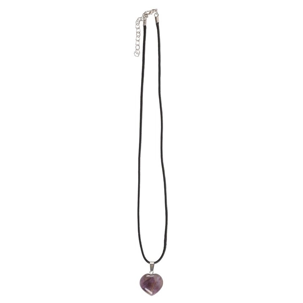 Amethyst Healing Crystal Heart Necklace - a stunning heart-shaped amethyst pendant on a delicate chain, offering calming energy and spiritual protection, available at Empathic Embrace.